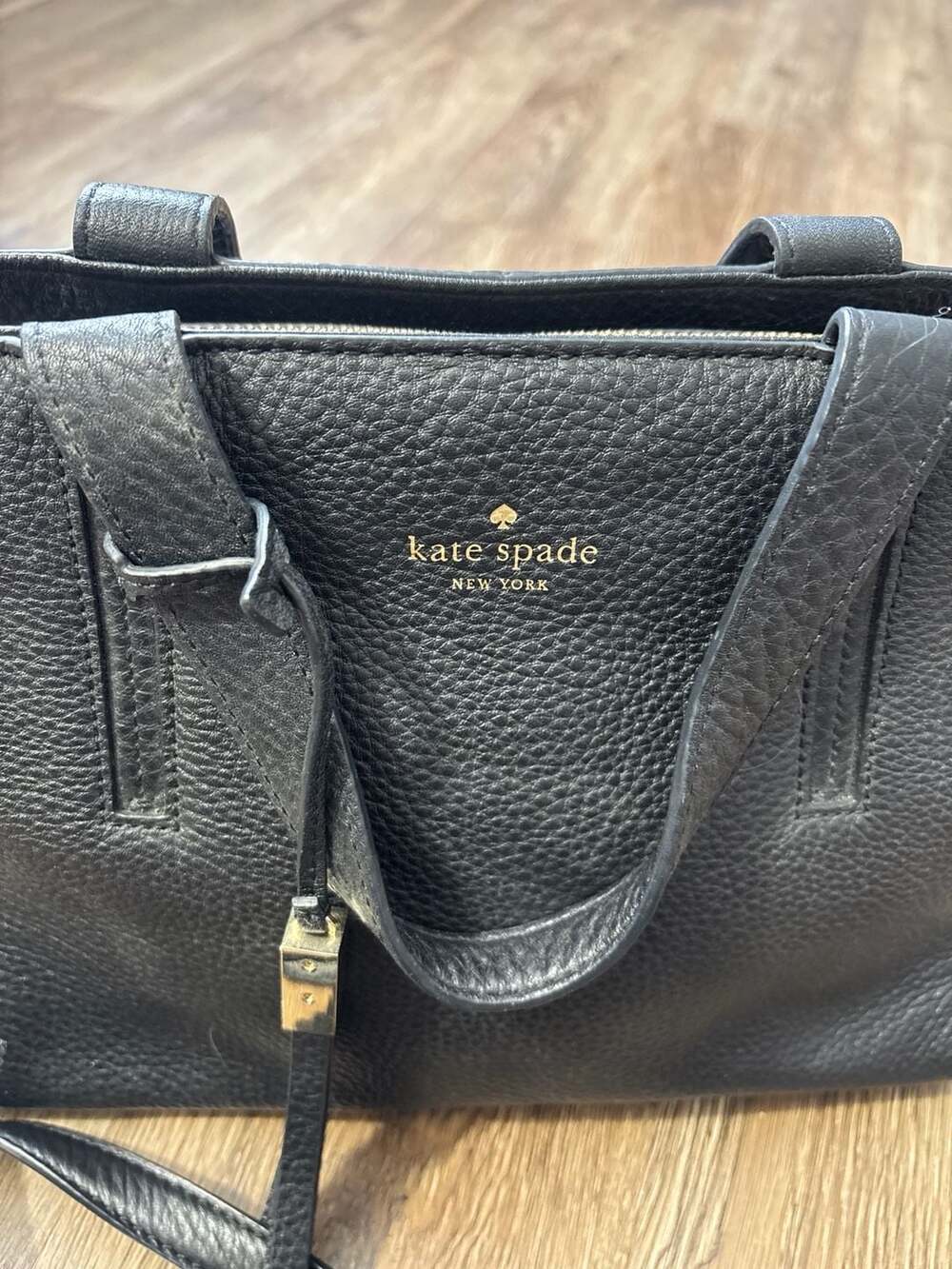 Kate Spade Grey Street Dominique Black Pebbled Leather Satchel Bag - Picture 2 of 9